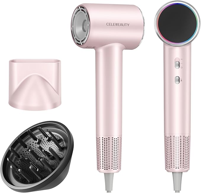 CELEBEAUTY High-Speed Ionic Hair Dryer with Magnetic Diffuser & Nozzle – 110,000 RPM