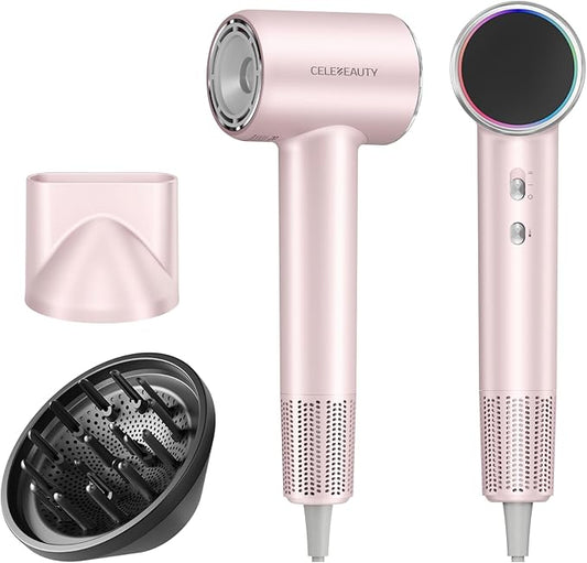CELEBEAUTY High-Speed Ionic Hair Dryer with Magnetic Diffuser & Nozzle – 110,000 RPM